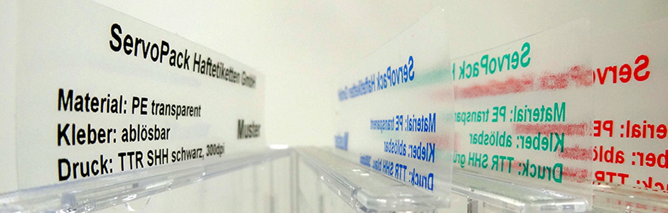 Bedruckte PE transparent Etiketten, wieder ablösbar Bedruckte PE transparent Etiketten